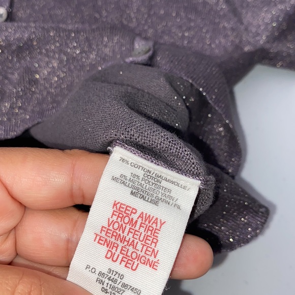 Mini Boden Girl’s Gray Metallic Long Sleeve Cardigan Size 11/12 - Picture 6 of 8